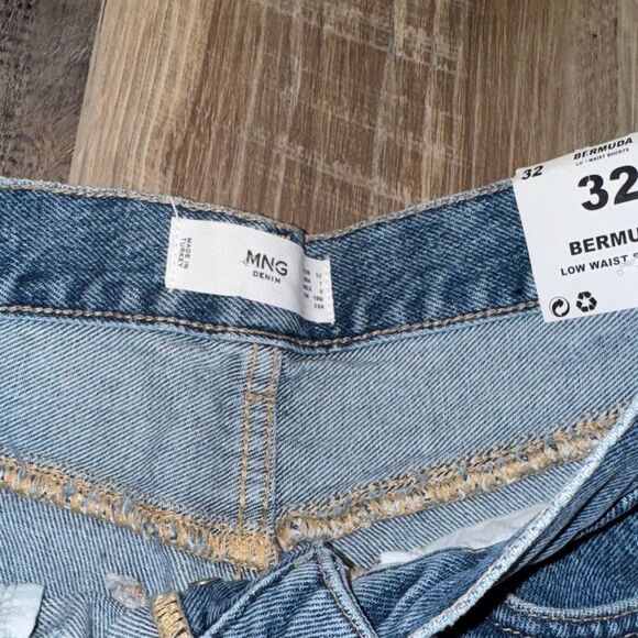 MANGO JEANS BERMUDA Shorts WOMENS 32/0 low rise - Picture 4 of 6